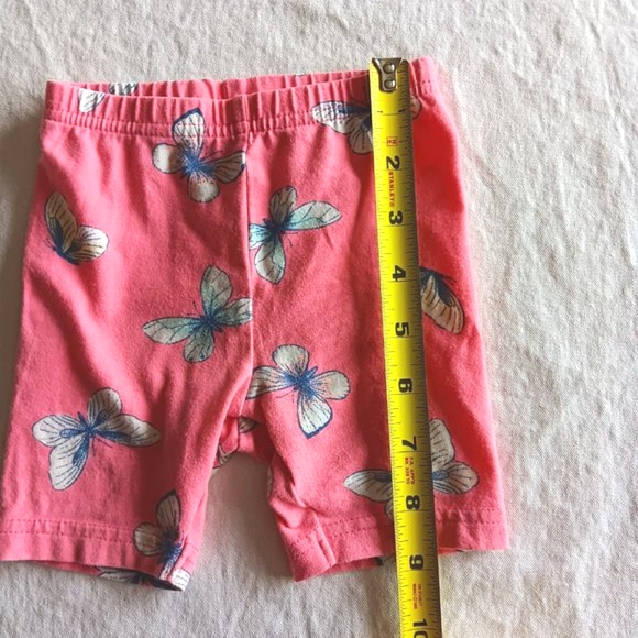 Carter's Baby Girl Shorts Size 12 Months Coral Butterfly Graphics - Picture 7 of 10